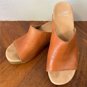 Cute Dansko wooden wedge sandals - EUC